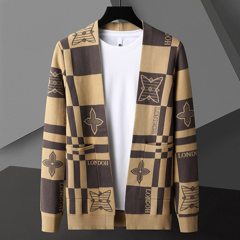 【Mens】ノーカラー春秋カーディガン Z7192