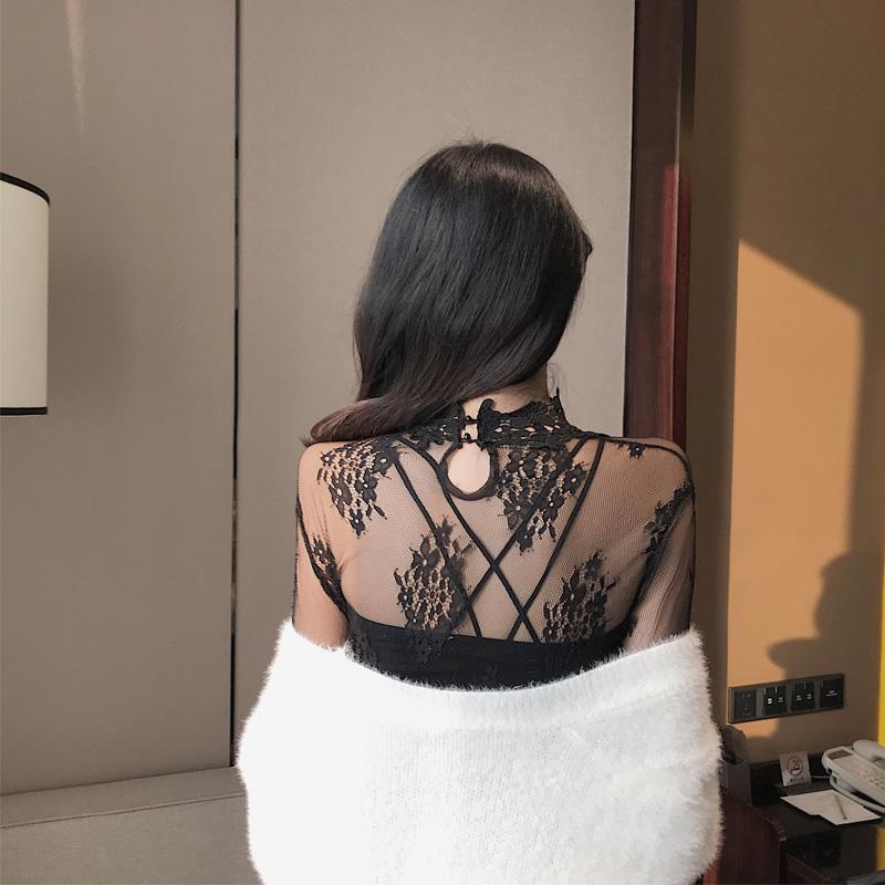 【Tops】レース切替チュールブラウス Z7482