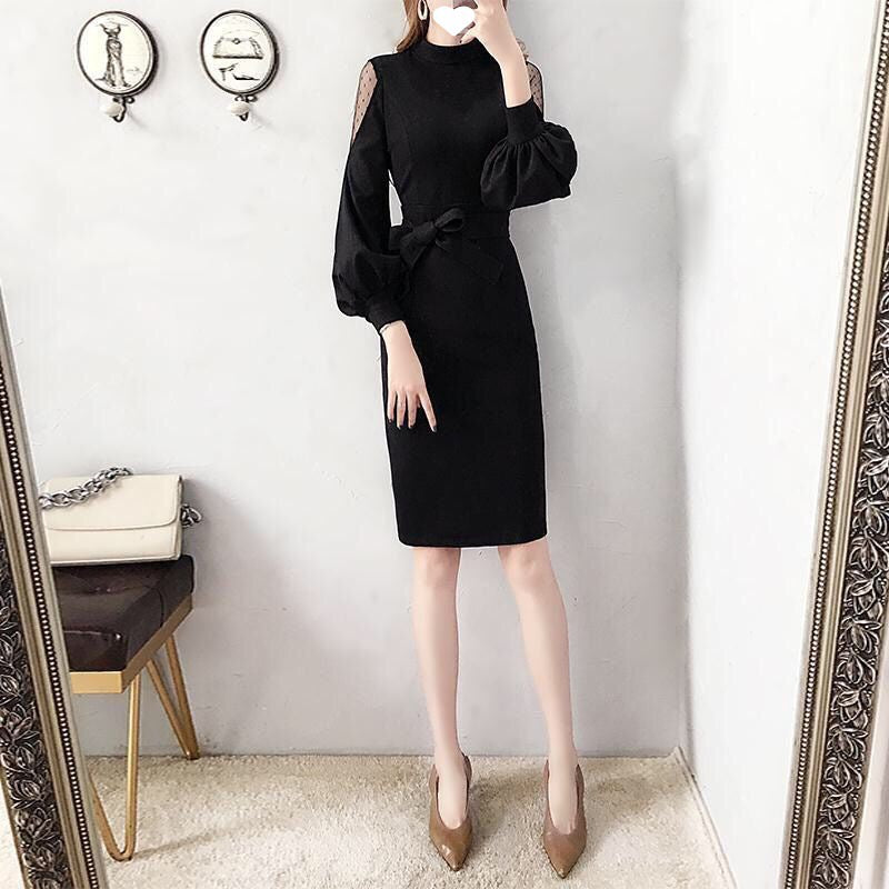 【Dress】レース切替ワンピース Z8214