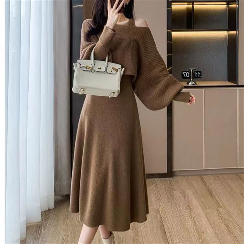 【Set】新入荷~ニット2点セット セーター + ノースリーブワンピ Z-6300