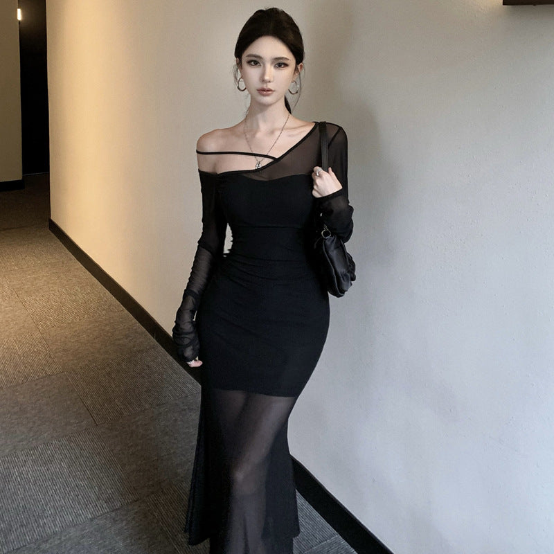 【Dress】フェミニン透け感ワンピース Z8194