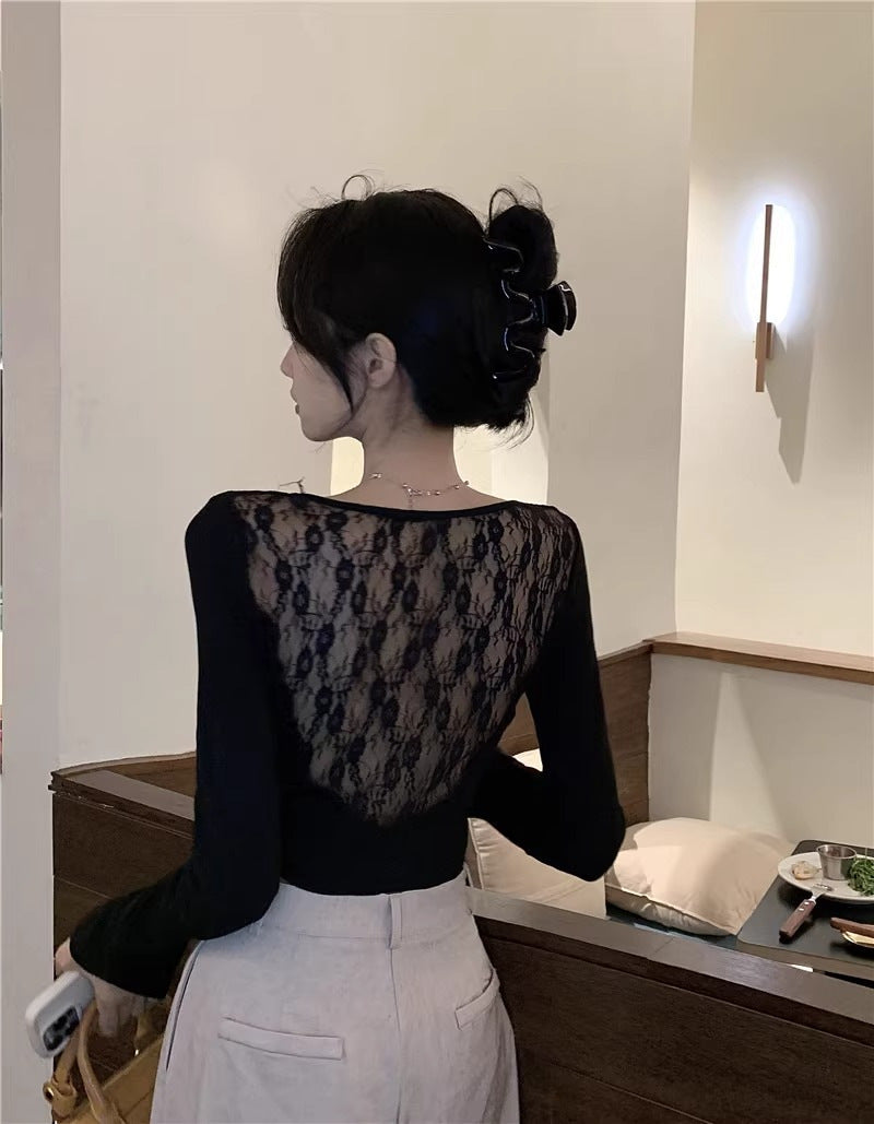 【Tops】レース切替Tシャツ Z7037