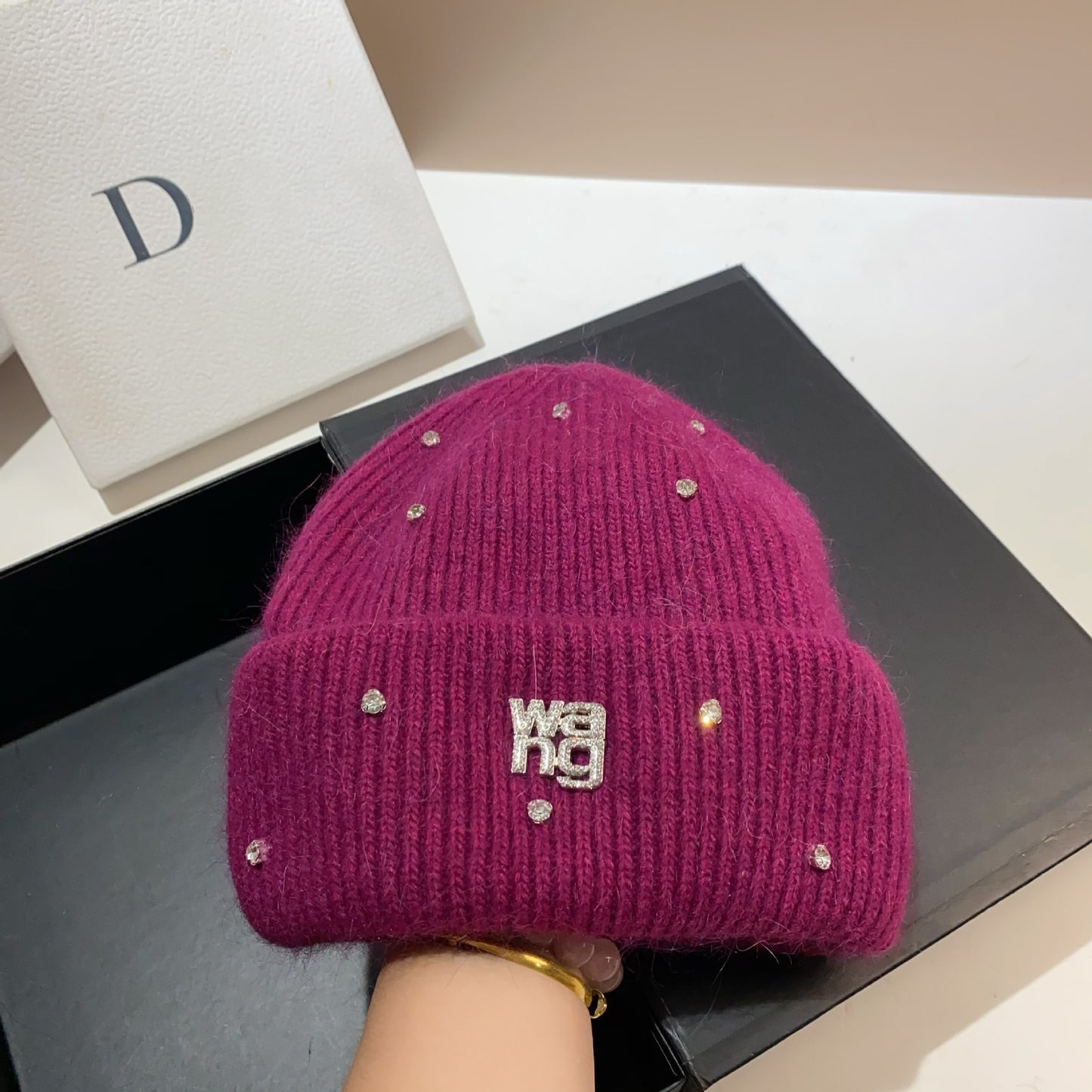 【雑貨】ダイヤモンドニット帽子 W13860