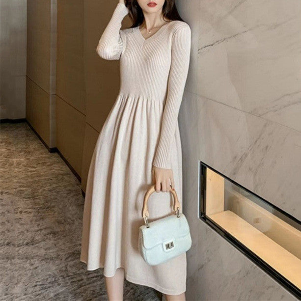 【Dress】新入荷~Aラインニットワンピース W9615