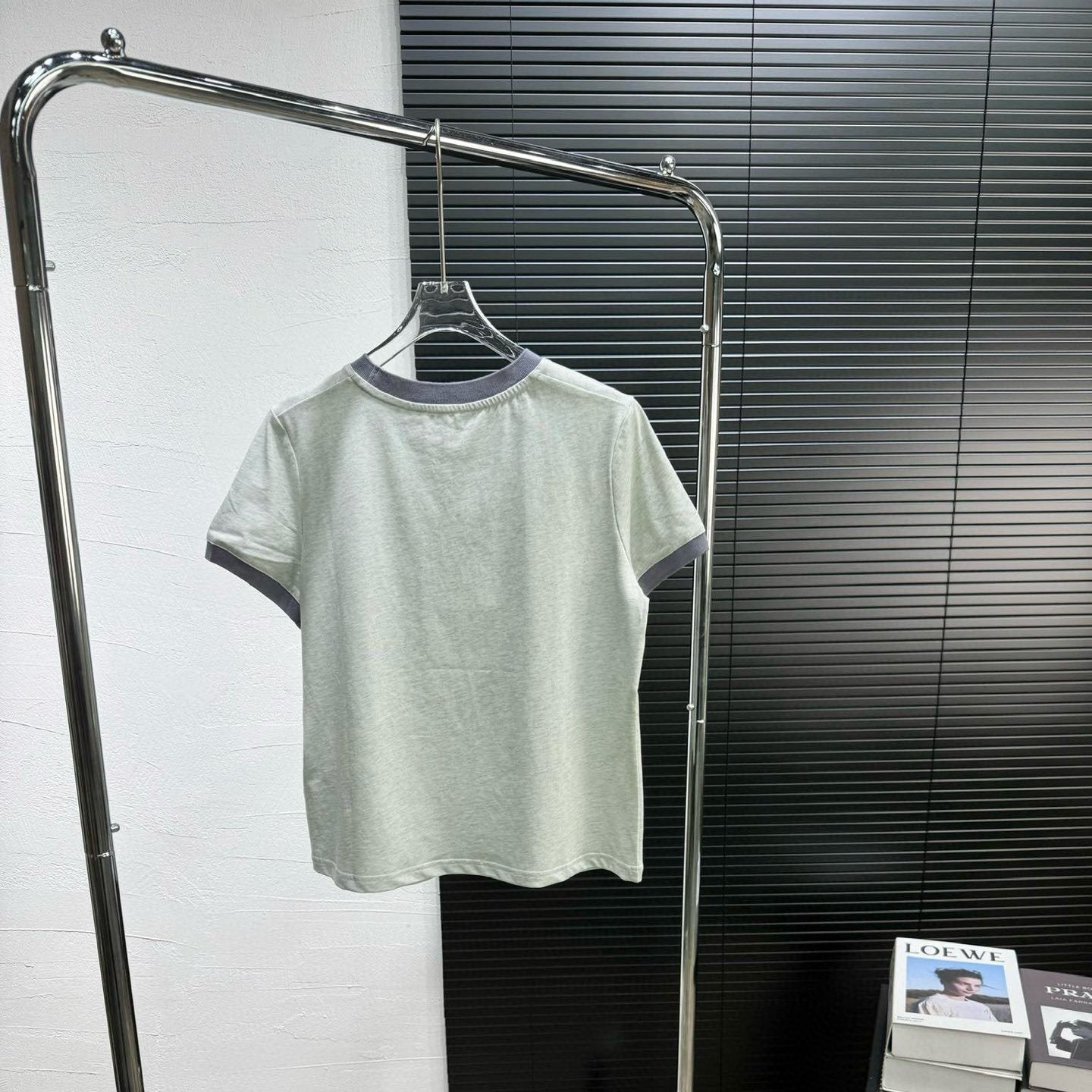 【Tops】ラウンドネック配色Tシャツ T01548