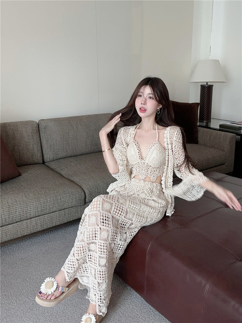 【水着】 2色展開水着リゾート3点セット W10942