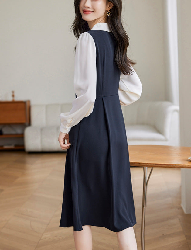【Dress】切り替えデザインシャツワンピース W9317