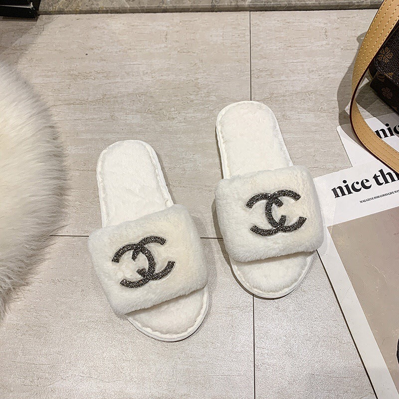 【Shoes】5㎝厚底ファースリッパ W13388
