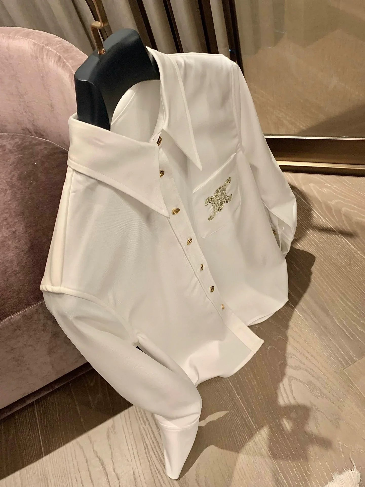 【Tops】長袖ゆったりシャツ W11150
