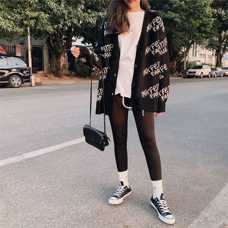 【Outer】英文字カーディカン W14131