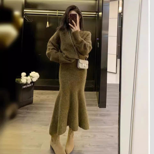 【Set】セーター+スカート ニットセット Z7941