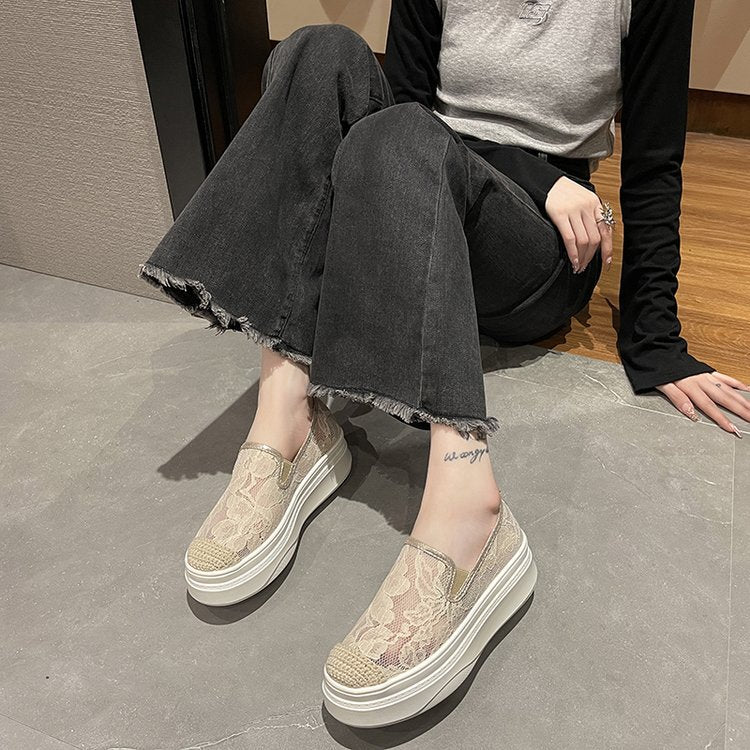 【Shoes】厚底通気フラットシューズ W11259