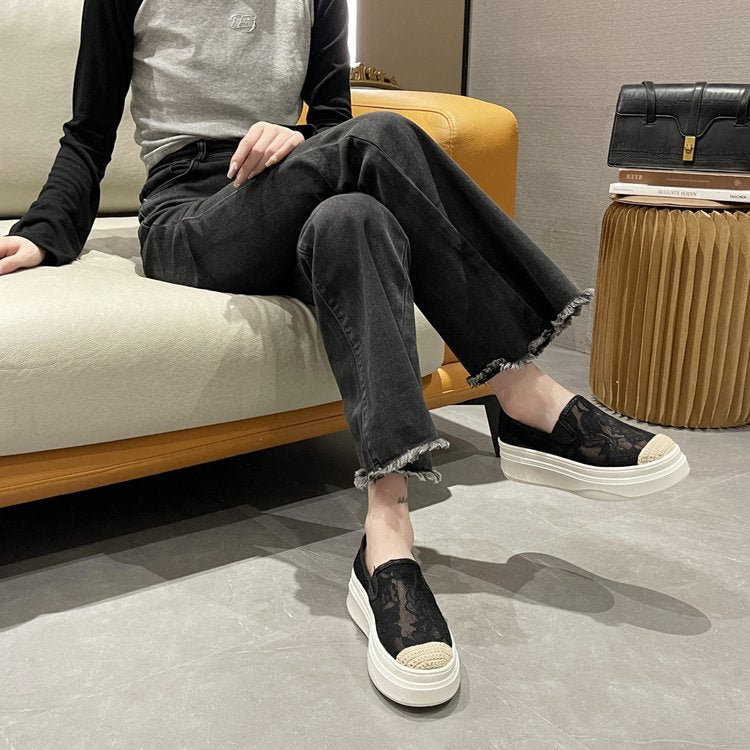【Shoes】厚底通気フラットシューズ W11259