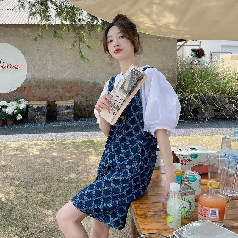 【Set】2点セット Tシャツ+サロペット  W12037