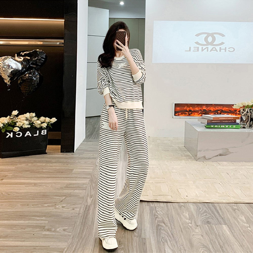 【Set】ロゴ刺繍2点セット トレーナー + パンツ Z-6468