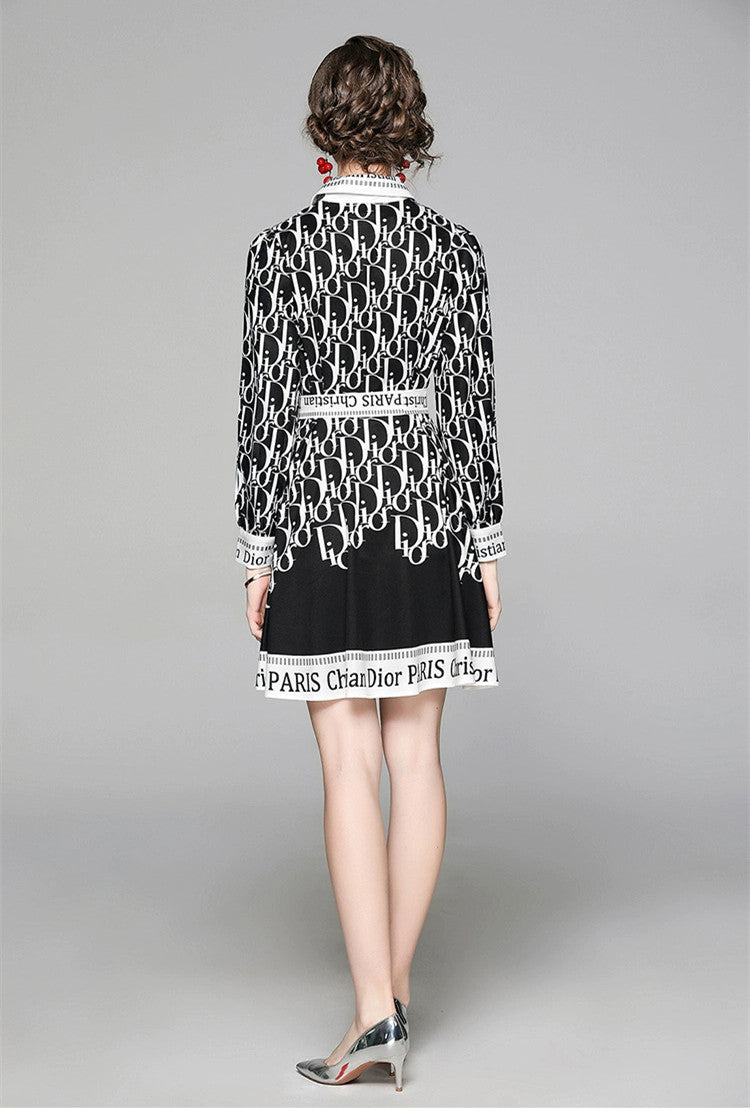 【Dress】プリントシャツワンピース W10642