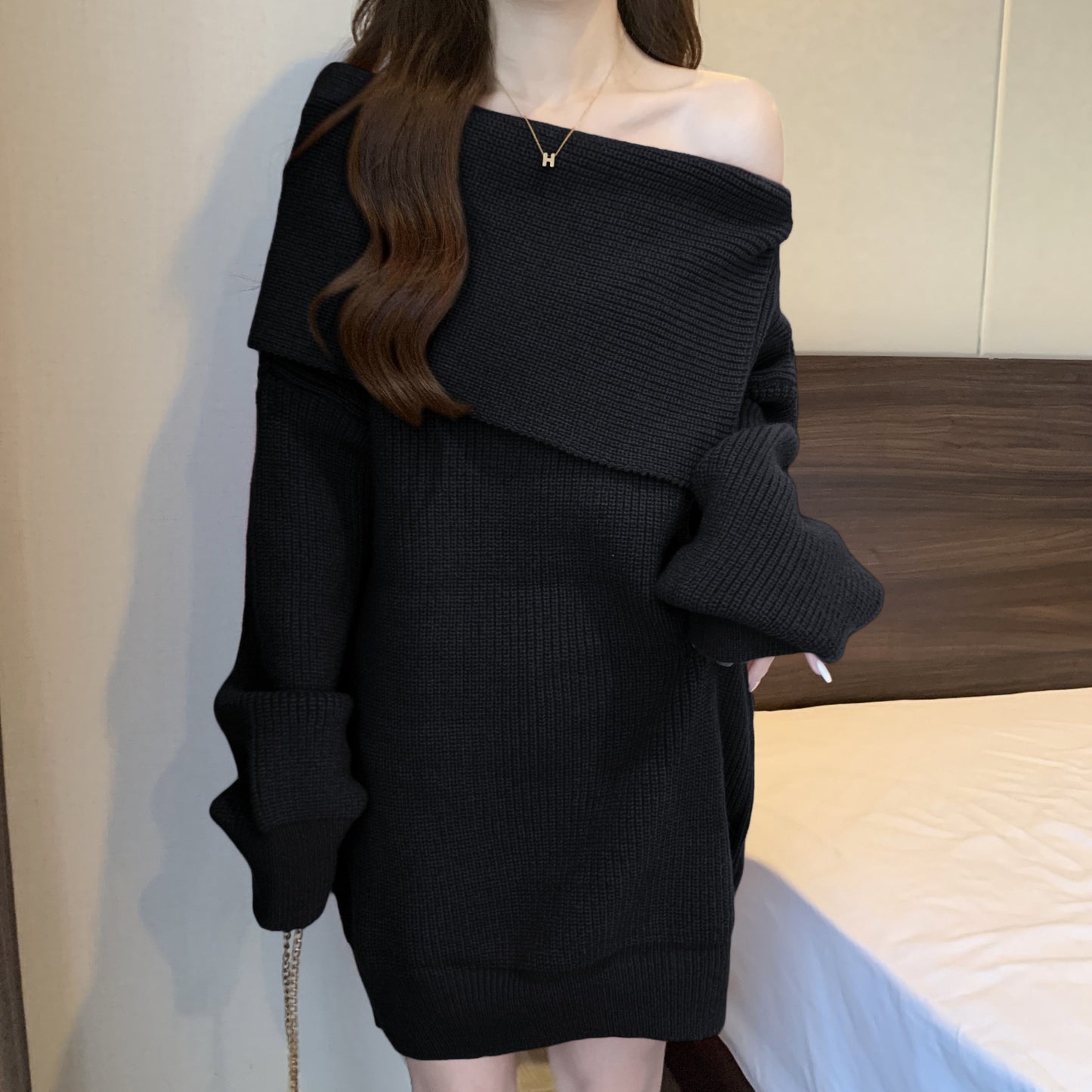 【Tops】ワンショルダーニット Z7572