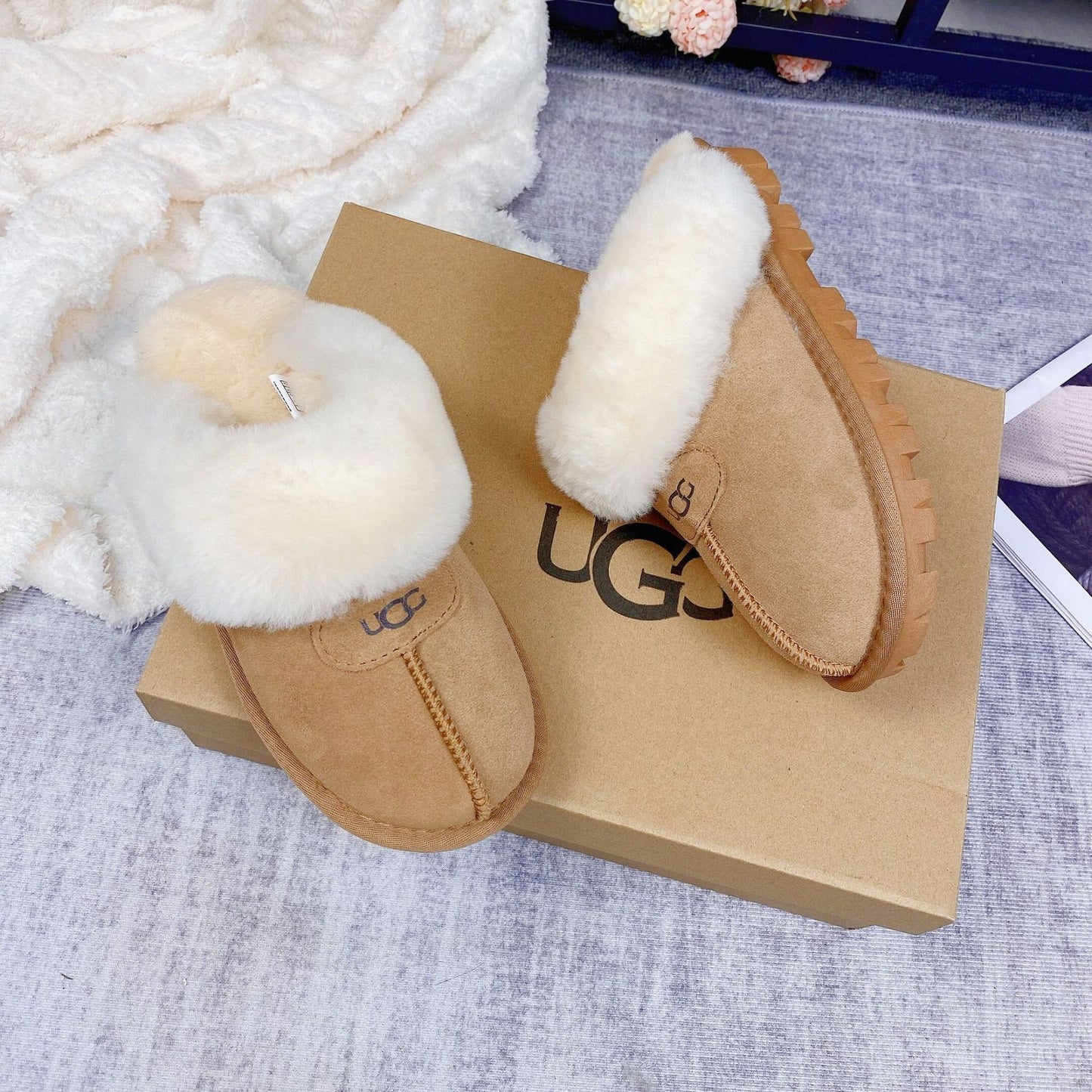 【Shoes】裏起毛スリッパ W14551