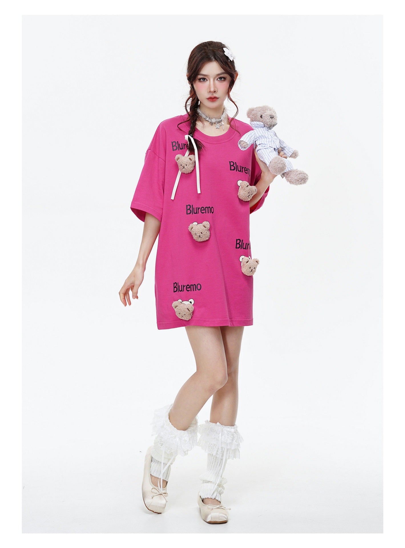 【Tops】クマデザインTシャツ W12427
