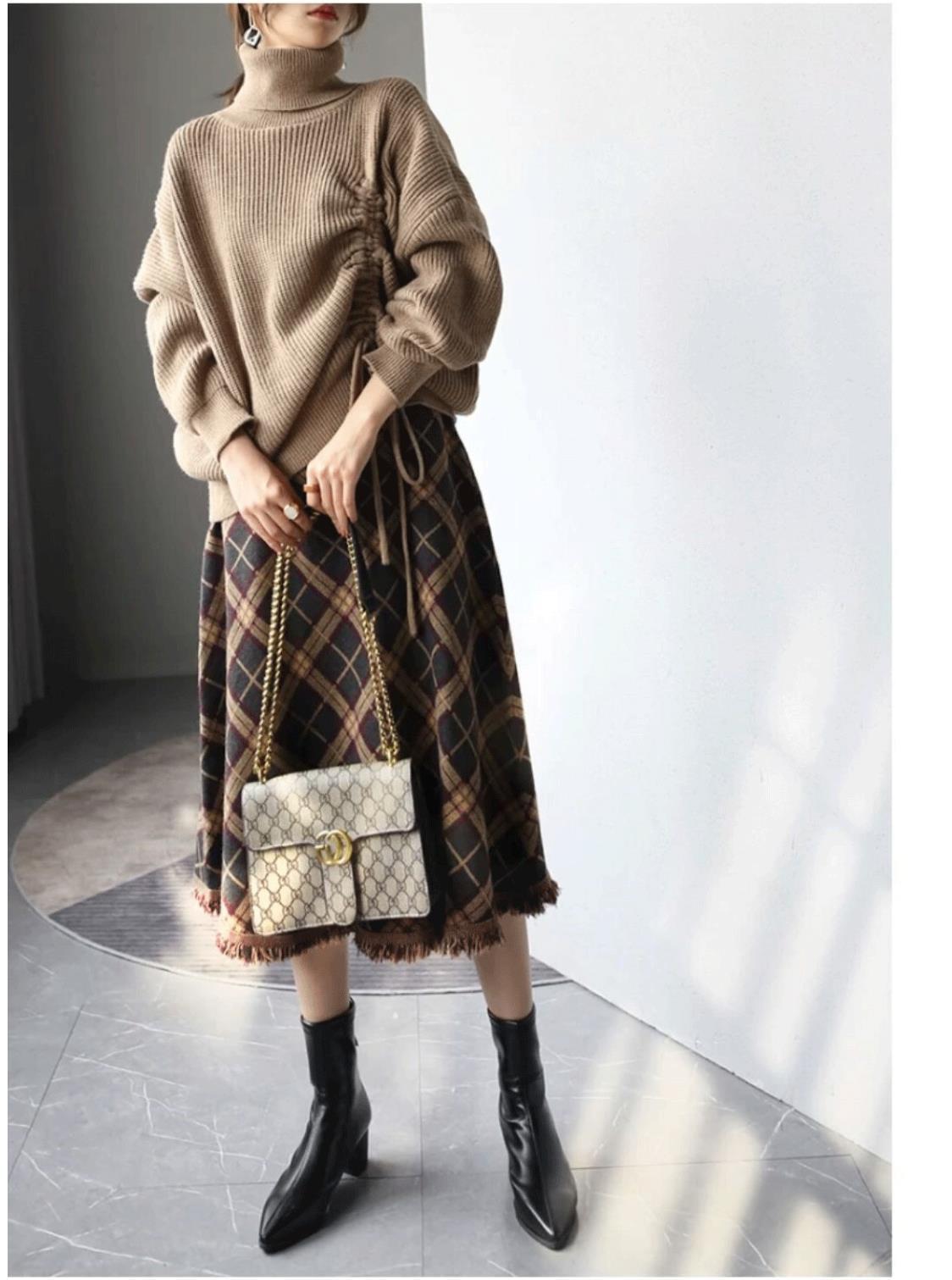 【Tops】4色ハイネックセーター W14427