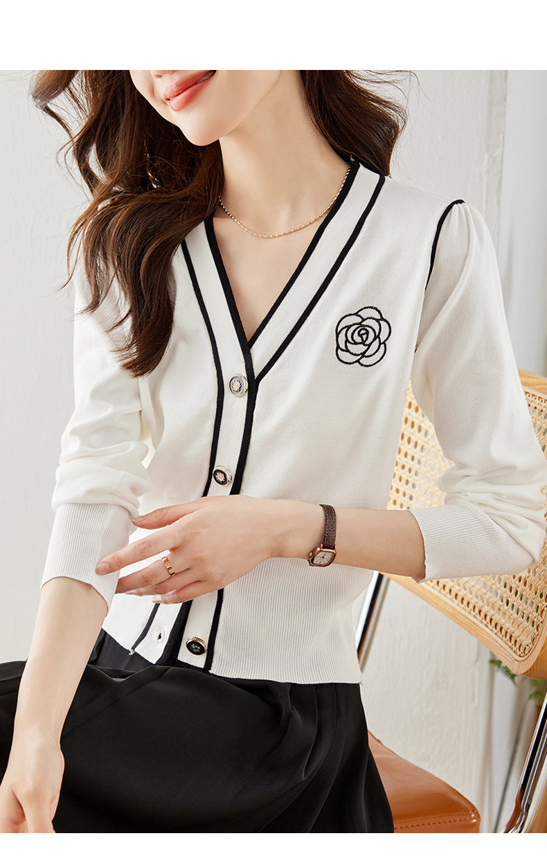 【Outer】配色カーディガン W13117