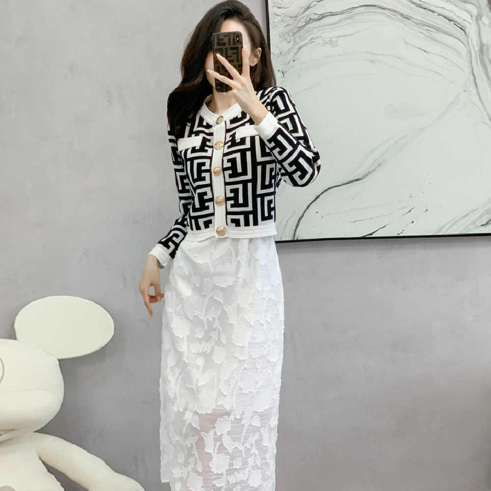 【Set】新入荷~カーデ +キャミワンピ 2点セット Z-6631