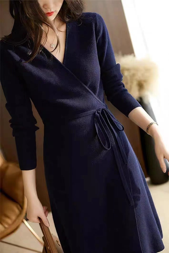 【Dress】着瘦せニットワンピース W9438