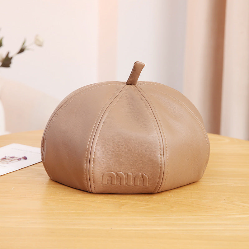 【雑貨】人気PUベレー帽 Z7911