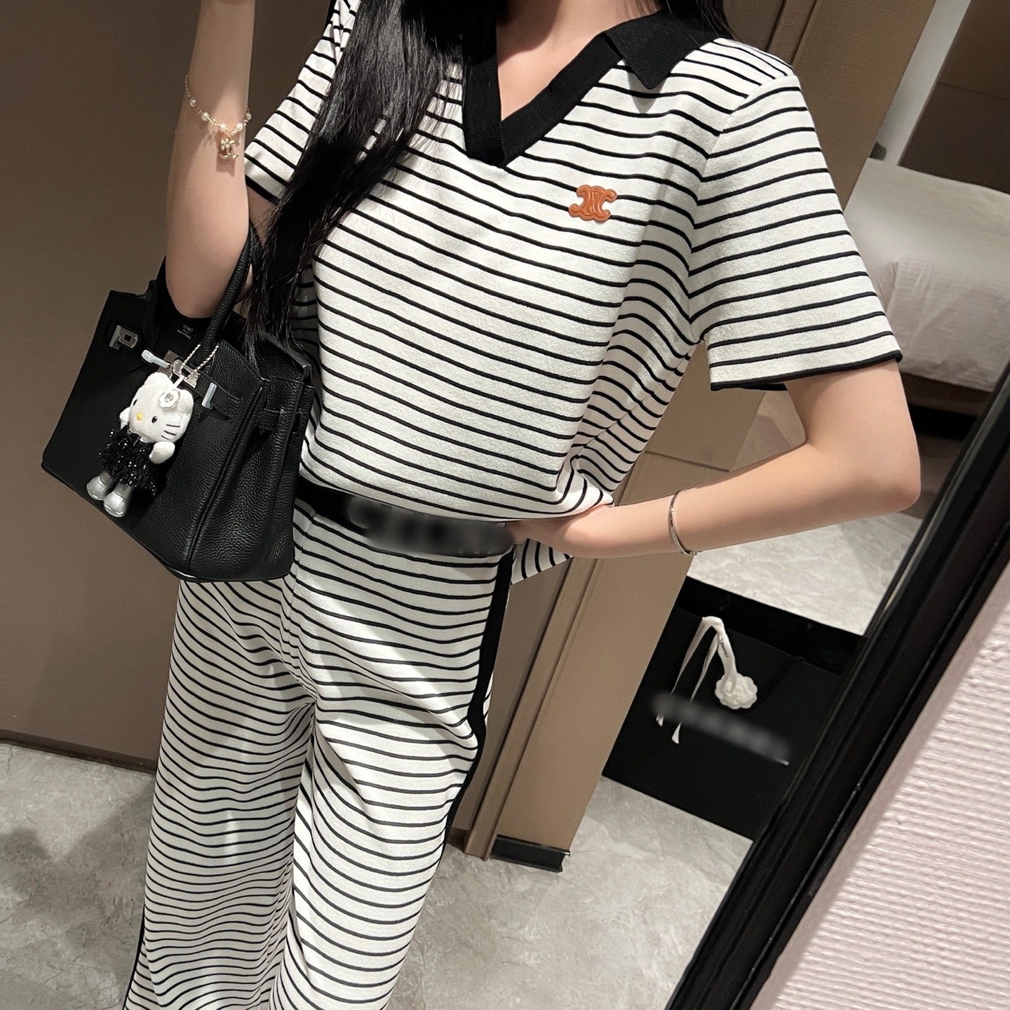 【Set】春夏新作ストライプ2点セット T01561