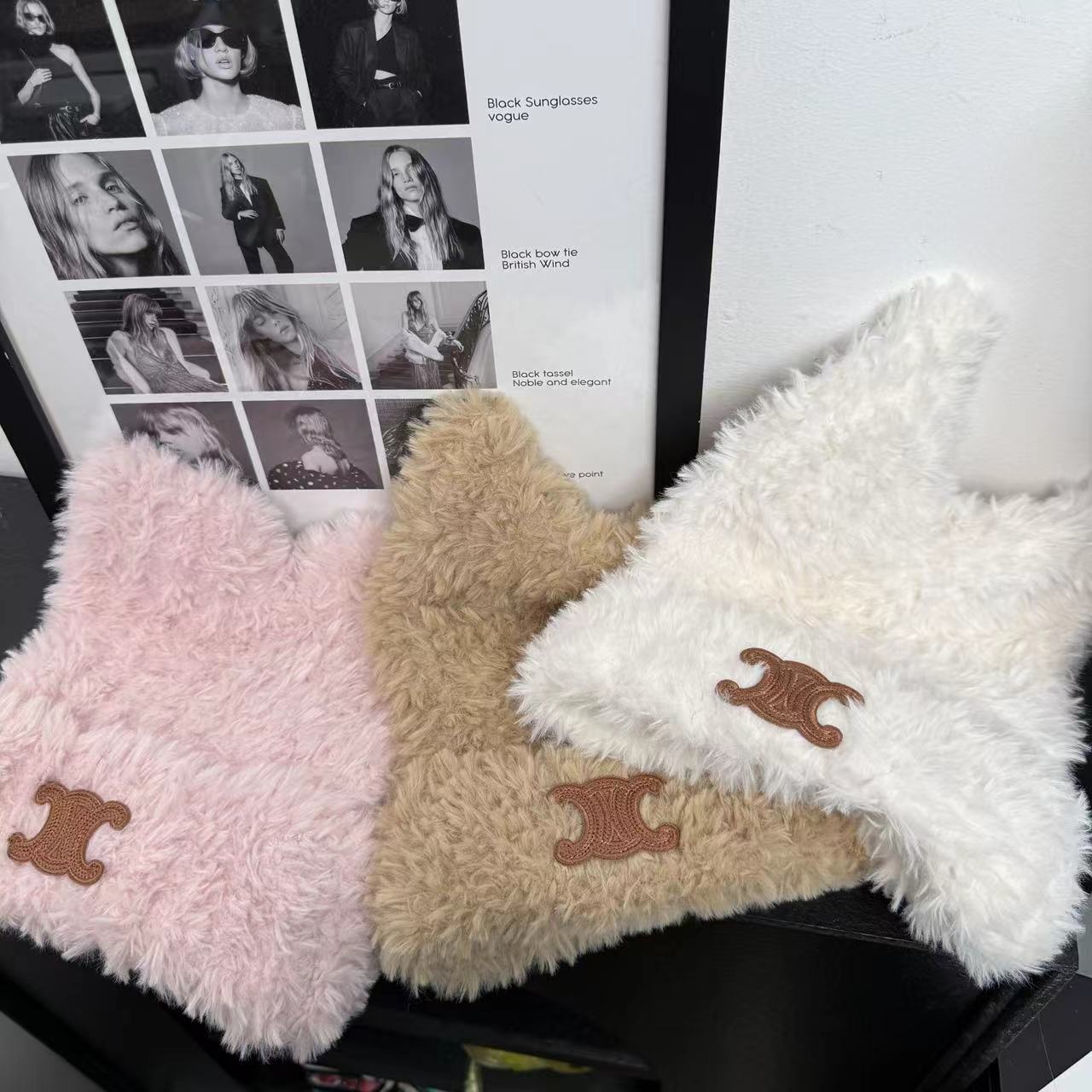 【雑貨】可愛いファーニット帽子 W14471