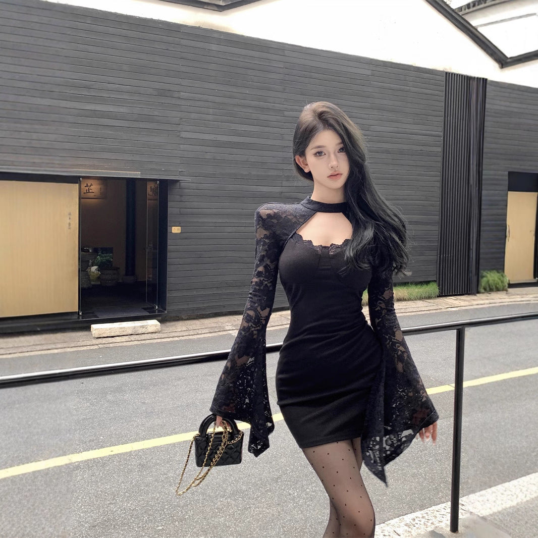 【Dress】レース切替ワンピース Z8152