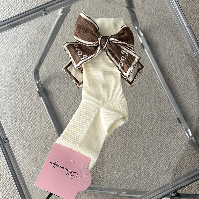 【雑貨】リボン付き靴下 T01129