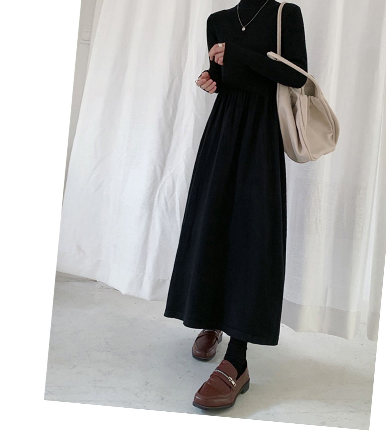 【Dress】シンプルニットワンピース W9440