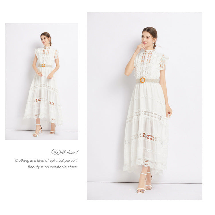 【Dress】透かし彫りワンピース W12499