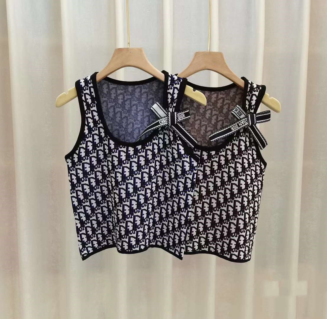 【Tops】ジャカードニットタンクトップ W14040