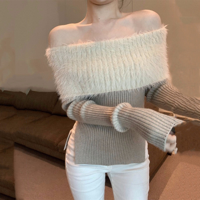 【Tops】オフショルダーニット W13768
