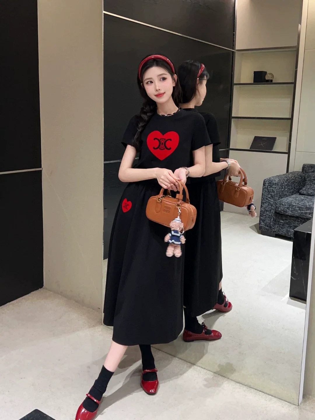 【Set】セットアップ Tシャツ + スカート W10979