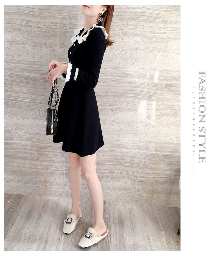 【Dress】ドールカラーニットワンピース W10295