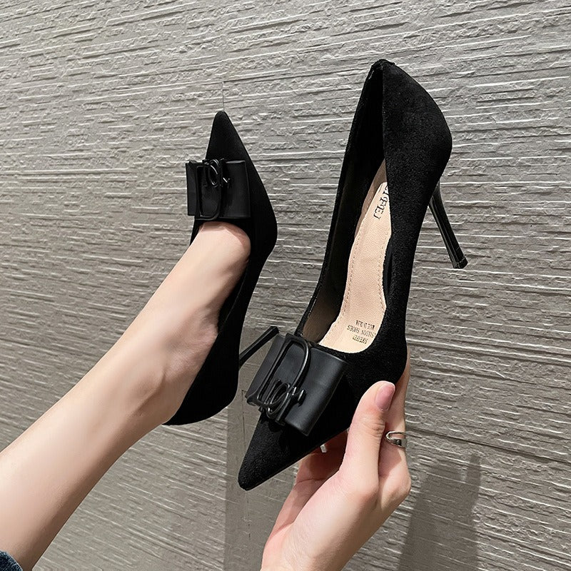 【Shoes】2色展開シンプルパンプス W13624