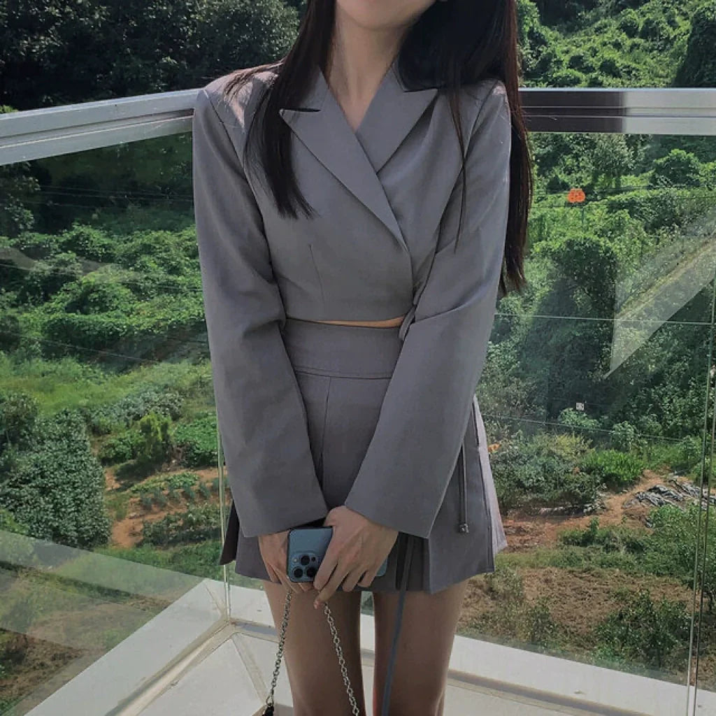 【Set】ジャケット+スカート 2点セット W10876