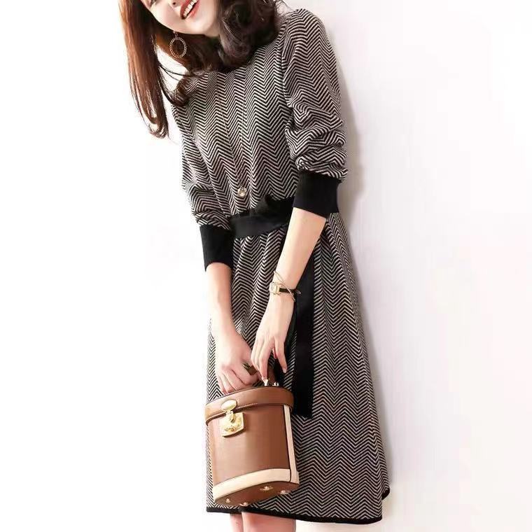 【Dress】オフィスニットワンピース W10849