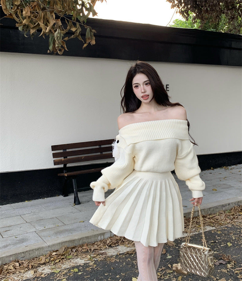 【Dress】リボン付きニットワンピース Z8255