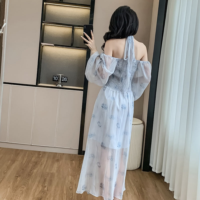 【Dress】ホルターネックローズドレス T01614