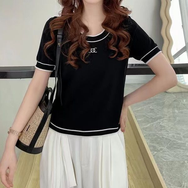 【Tops】ニットTシャツ W12444