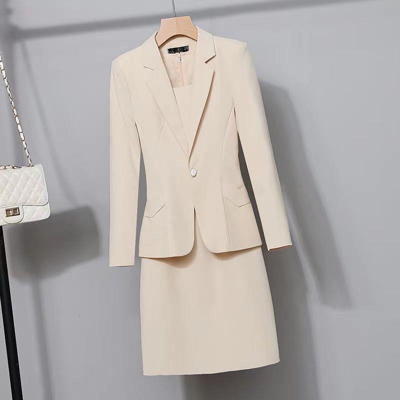 【Set】スーツジャケット+ワンピース 通勤セット Z7740