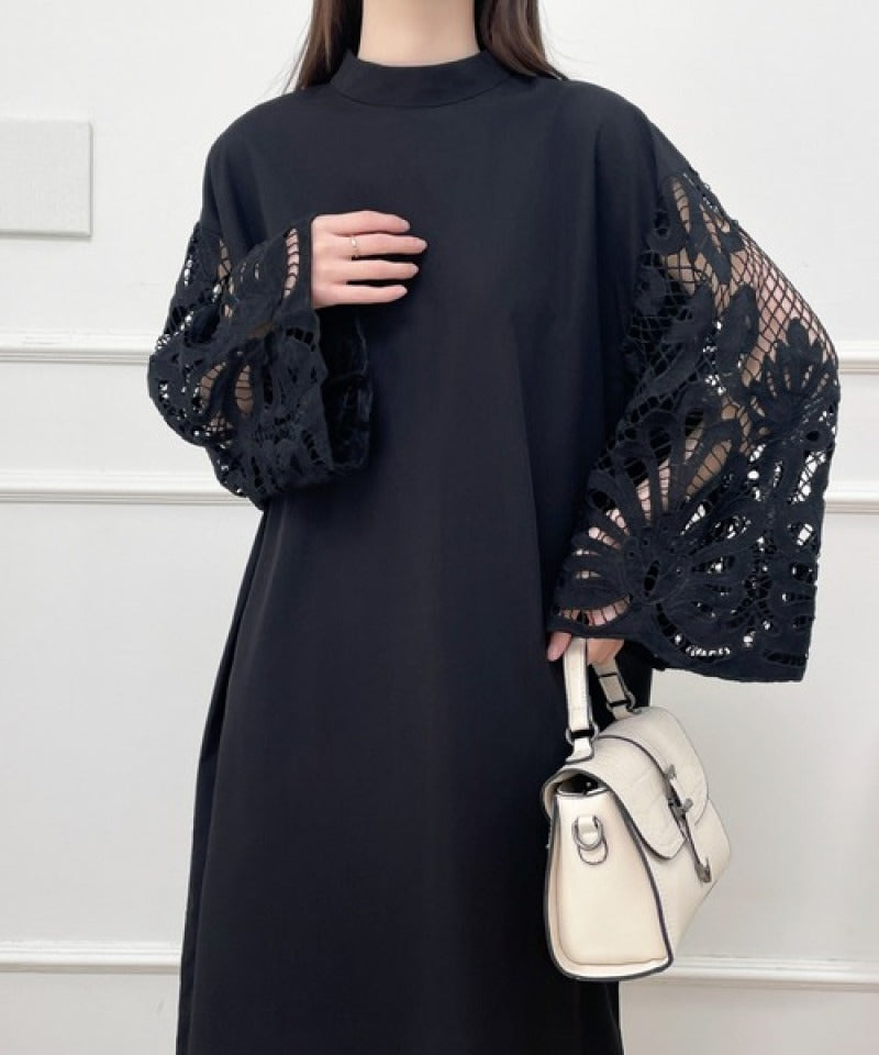 【Dress】レース切替Aラインワンピース Z7050