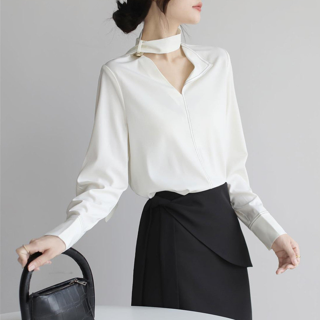 【Tops】新入荷ワークディティールブラウス W8250