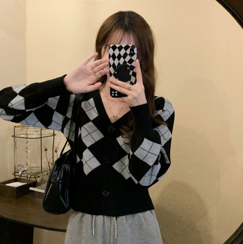 【Tops】アーガイル柄ニット W14457
