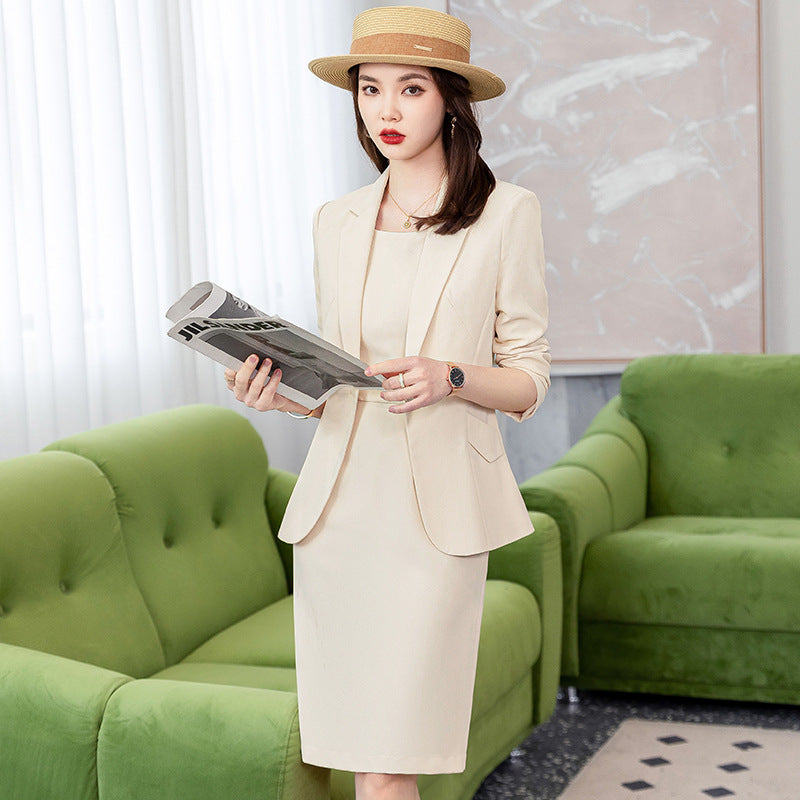 【Set】スーツジャケット+ワンピース 通勤セット Z7740