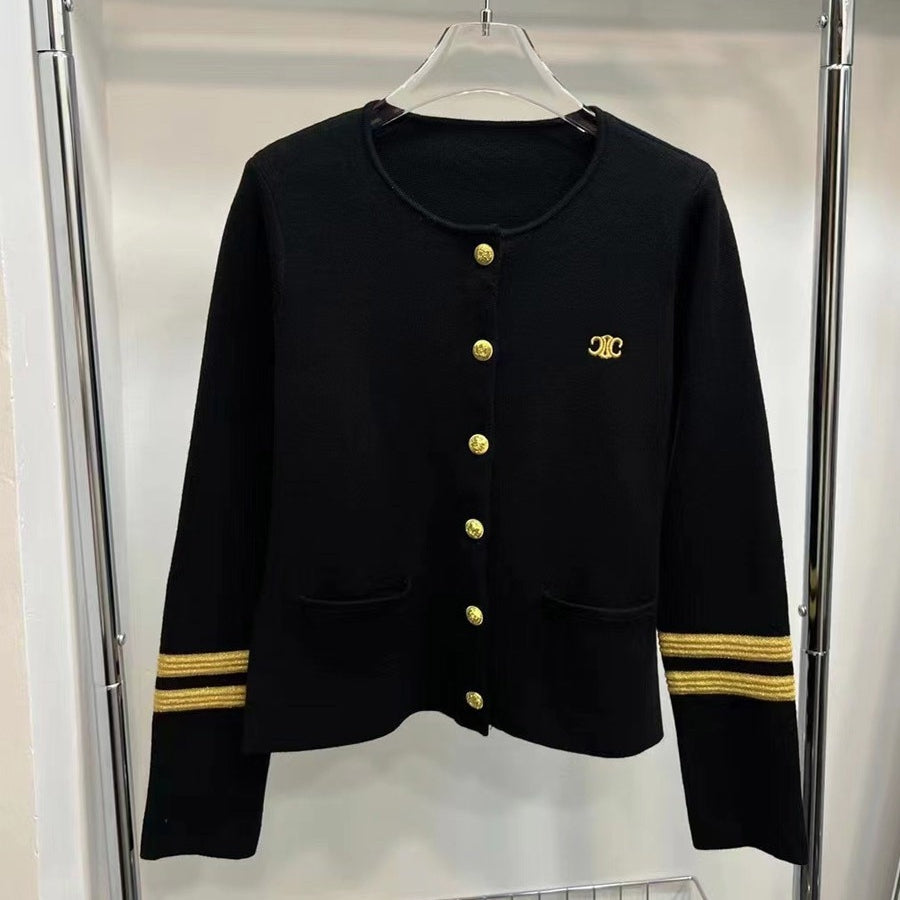 【Outer】刺繡ロゴカーディガン T01249